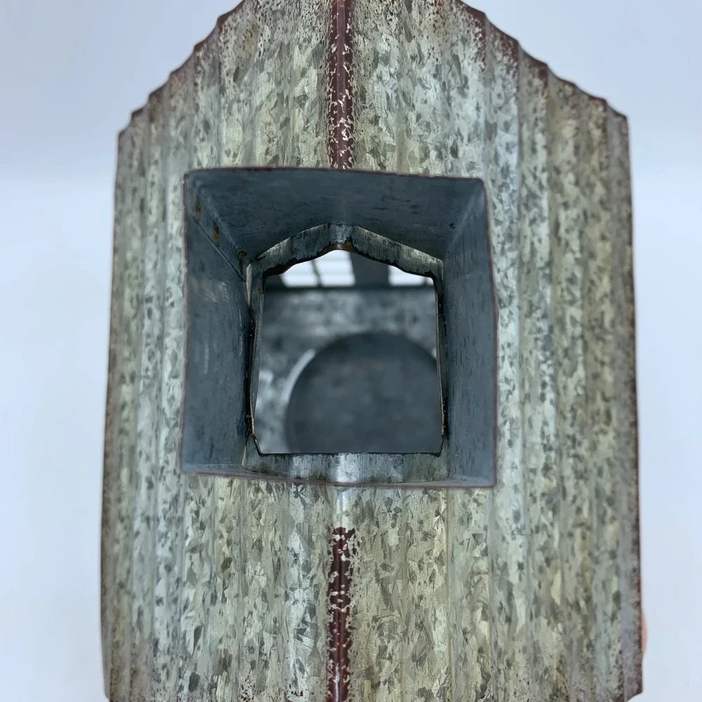 Pottery Barn Discontinued Galvanized Village House Candle Holder Farmhouse